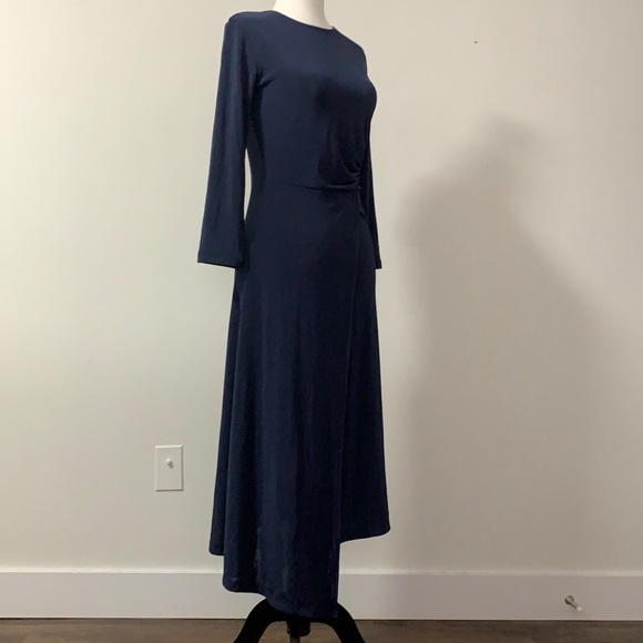 NWT Dynamite Indigo Navy Asymmetric Maxi Dress - Picture 3 of 8